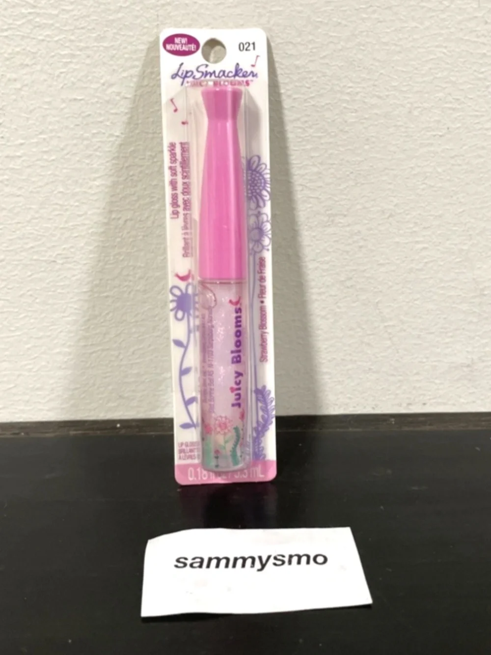 BONNE BELL LIP SMACKERS JUICY BLOOMS SPARKLE GLOSS, Strawberry BLOSSOM, Vintage